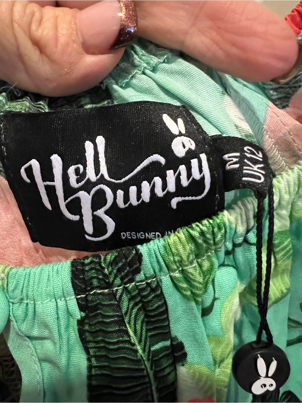 Hell Bunny Leaf Print Tropical dress